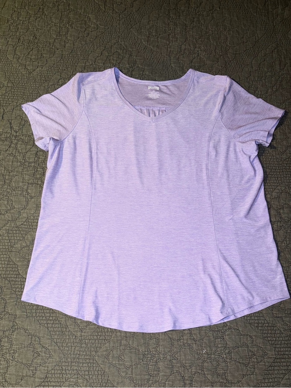 Duluth Trading Co Lavender Armachillo Short Sleeve V-Neck T-Shirt Size-XXL